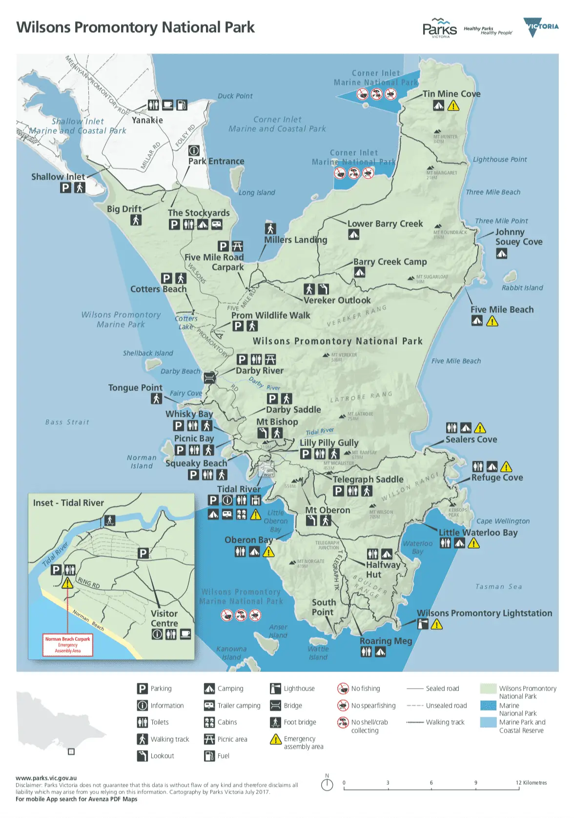 Wilsons Promontory Guide, National Park Map