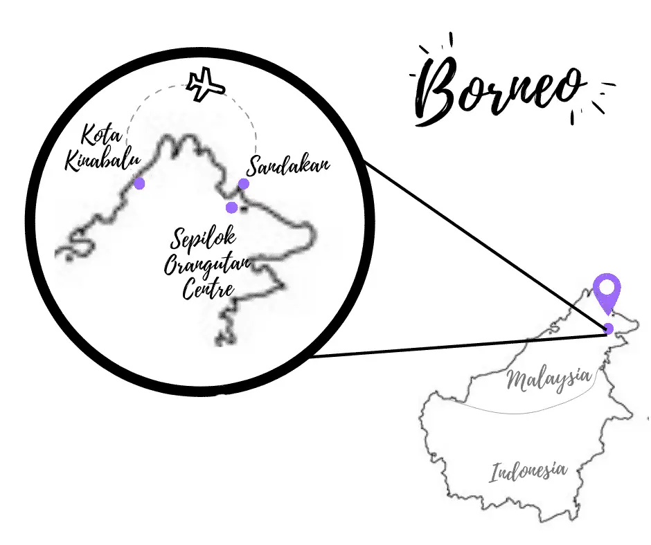 Map of Kota Kinabalu, Borneo