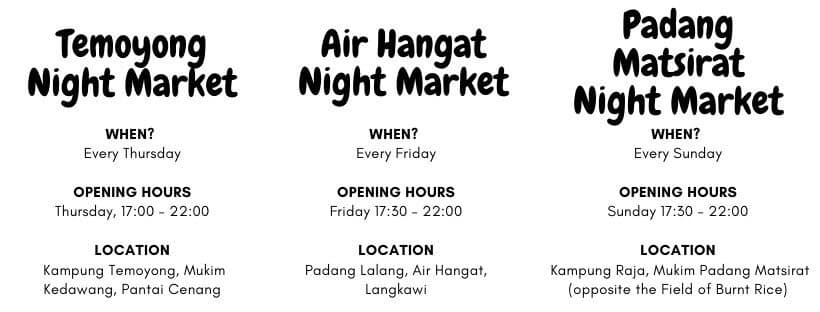 Langkawi Night Market Opening Times